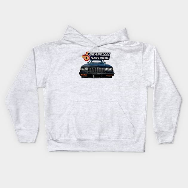 1987 Buick Grand National on front and back Kids Hoodie by Permages LLC